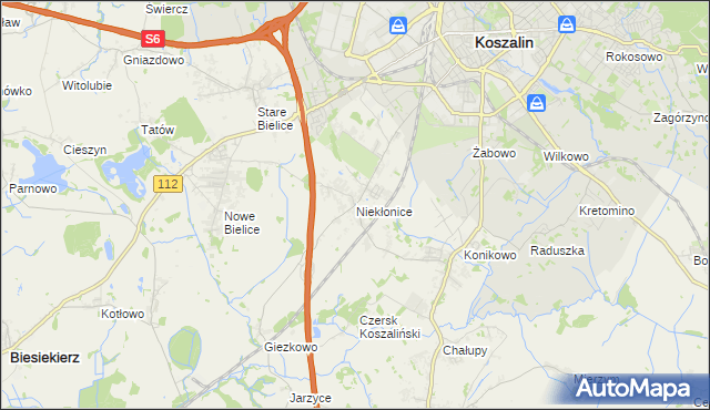 mapa Niekłonice, Niekłonice na mapie Targeo