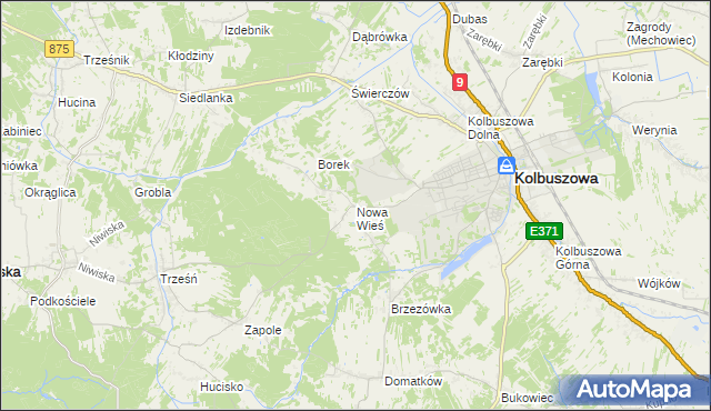 mapa Nowa Wieś gmina Kolbuszowa, Nowa Wieś gmina Kolbuszowa na mapie Targeo