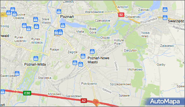 mapa Nowe Miasto gmina Poznań, Nowe Miasto gmina Poznań na mapie Targeo