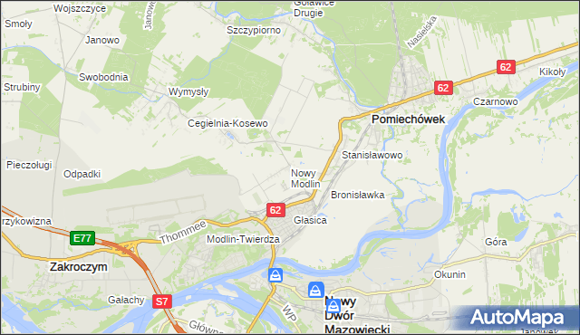 mapa Nowy Modlin, Nowy Modlin na mapie Targeo