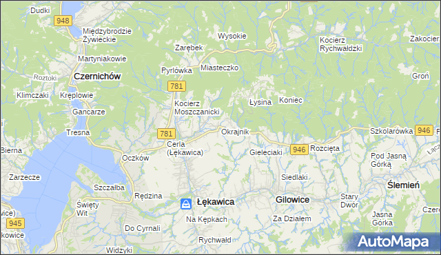 mapa Okrajnik, Okrajnik na mapie Targeo