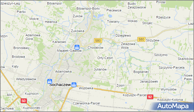 mapa Orły-Cesin, Orły-Cesin na mapie Targeo