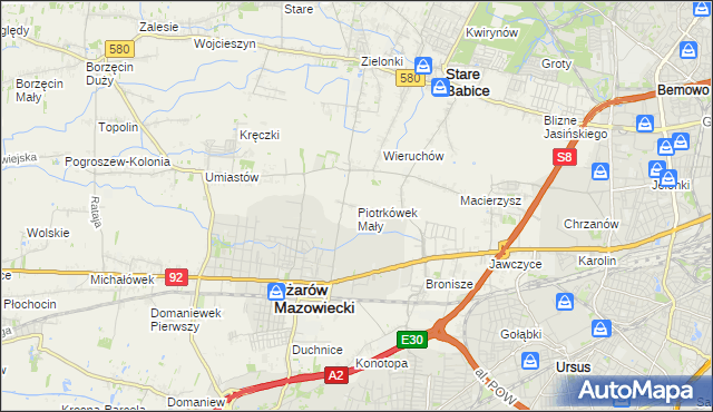 mapa Piotrkówek Mały, Piotrkówek Mały na mapie Targeo