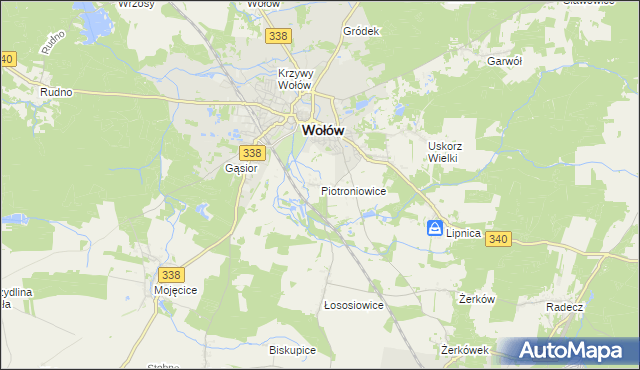 mapa Piotroniowice, Piotroniowice na mapie Targeo