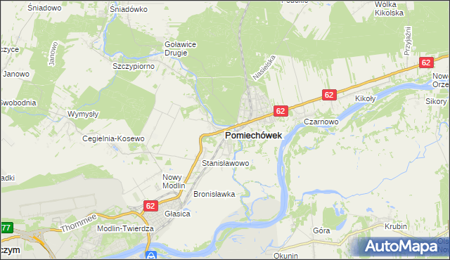 mapa Pomiechówek, Pomiechówek na mapie Targeo