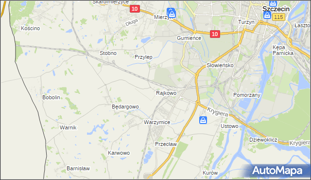 mapa Rajkowo, Rajkowo na mapie Targeo