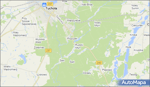 mapa Rudzki Młyn, Rudzki Młyn na mapie Targeo