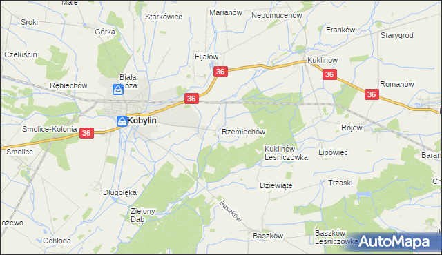 mapa Rzemiechów, Rzemiechów na mapie Targeo