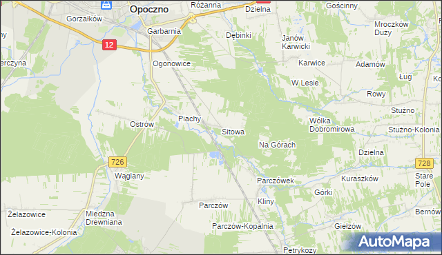 mapa Sitowa, Sitowa na mapie Targeo