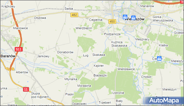 mapa Skakawa, Skakawa na mapie Targeo