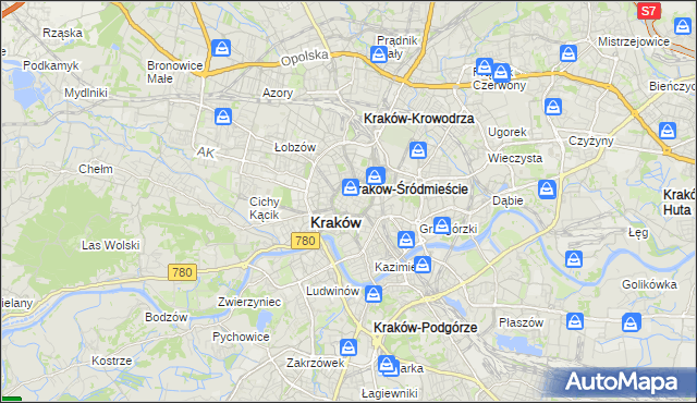 mapa Stare Miasto gmina Kraków, Stare Miasto gmina Kraków na mapie Targeo