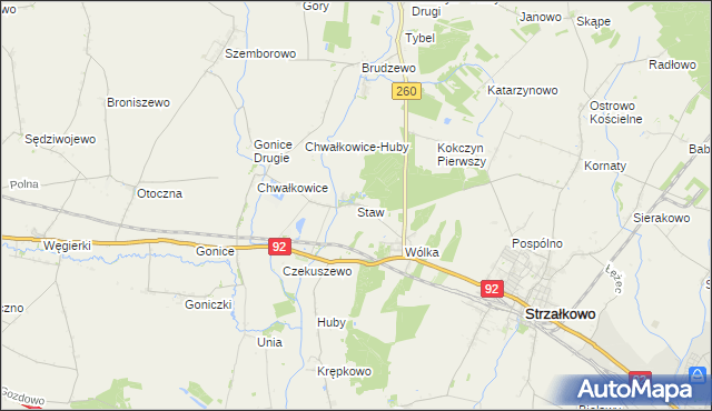 mapa Staw gmina Strzałkowo, Staw gmina Strzałkowo na mapie Targeo