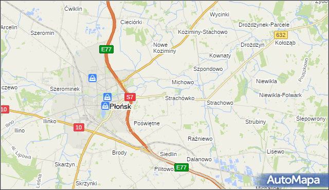 mapa Strachówko, Strachówko na mapie Targeo