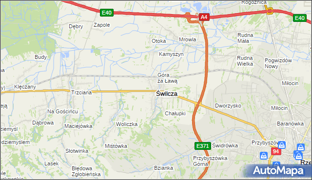 mapa Świlcza, Świlcza na mapie Targeo