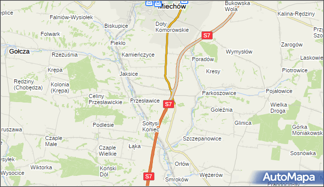 mapa Wielki Dół gmina Miechów, Wielki Dół gmina Miechów na mapie Targeo