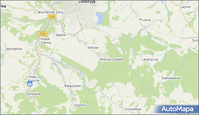 mapa Wilków-Osiedle, Wilków-Osiedle na mapie Targeo