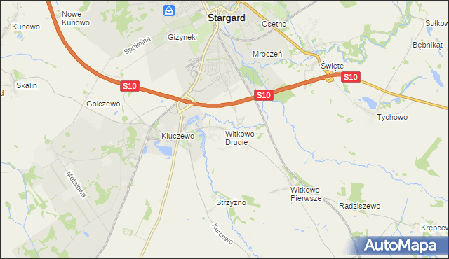 mapa Witkowo Drugie, Witkowo Drugie na mapie Targeo