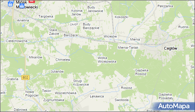 mapa Wólka Wiciejowska, Wólka Wiciejowska na mapie Targeo