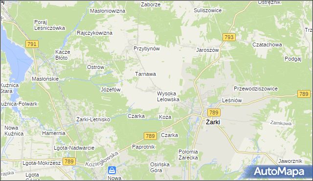 mapa Wysoka Lelowska, Wysoka Lelowska na mapie Targeo