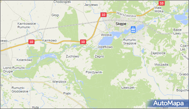 mapa Żagno, Żagno na mapie Targeo