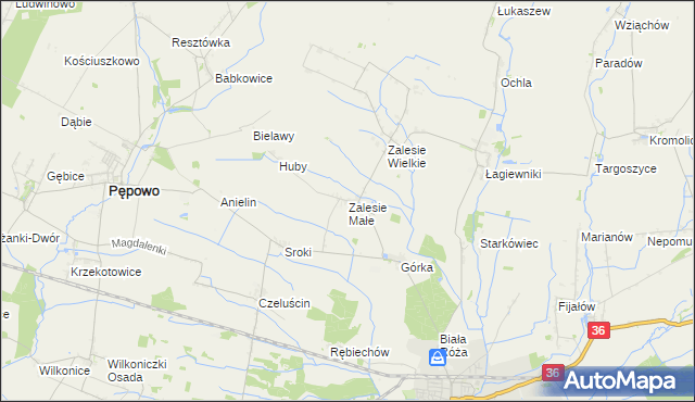 mapa Zalesie Małe, Zalesie Małe na mapie Targeo