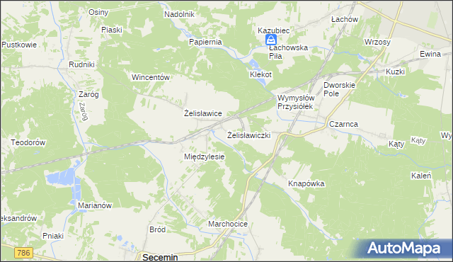 mapa Żelisławiczki, Żelisławiczki na mapie Targeo