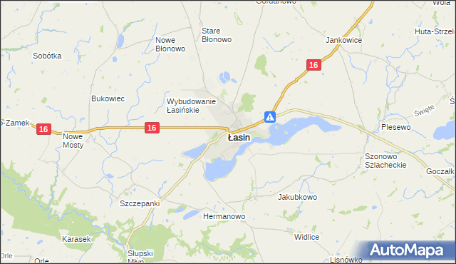 mapa Łasin, Łasin na mapie Targeo