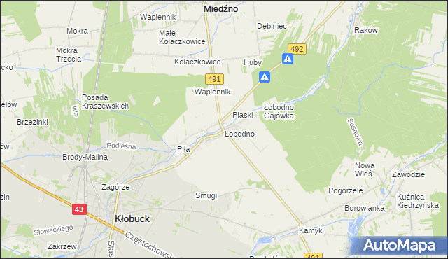 mapa Łobodno, Łobodno na mapie Targeo