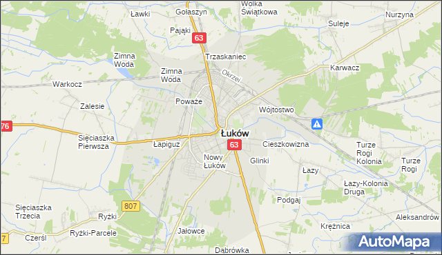 mapa Łuków, Łuków na mapie Targeo