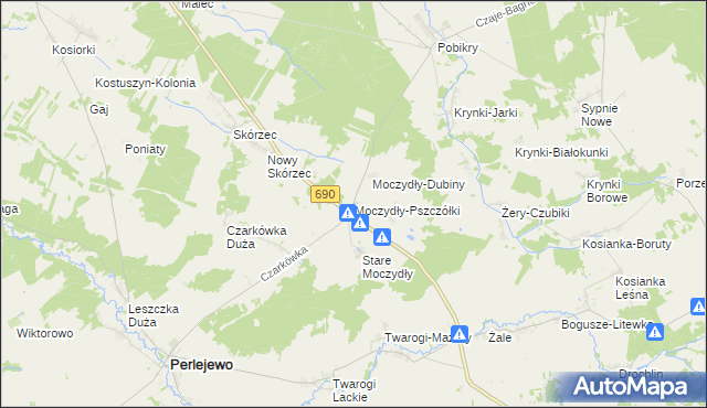 mapa Moczydły-Pszczółki, Moczydły-Pszczółki na mapie Targeo