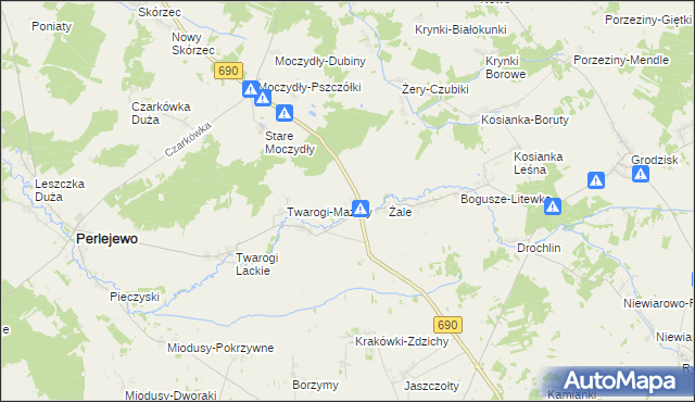 mapa Olszewo gmina Perlejewo, Olszewo gmina Perlejewo na mapie Targeo