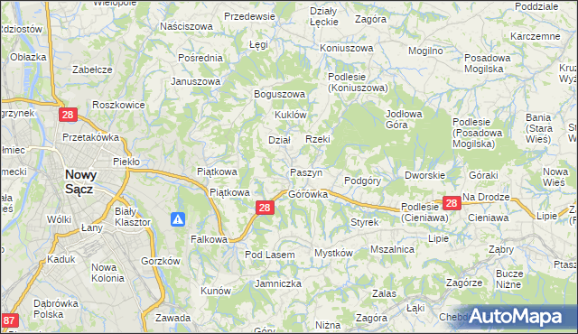 mapa Paszyn, Paszyn na mapie Targeo