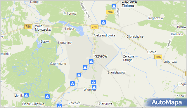 mapa Przyrów, Przyrów na mapie Targeo