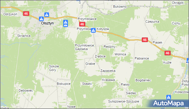 mapa Zrębice, Zrębice na mapie Targeo