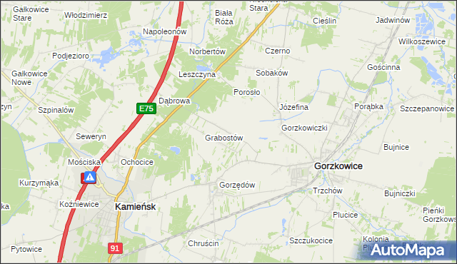 mapa Żuchowice, Żuchowice na mapie Targeo