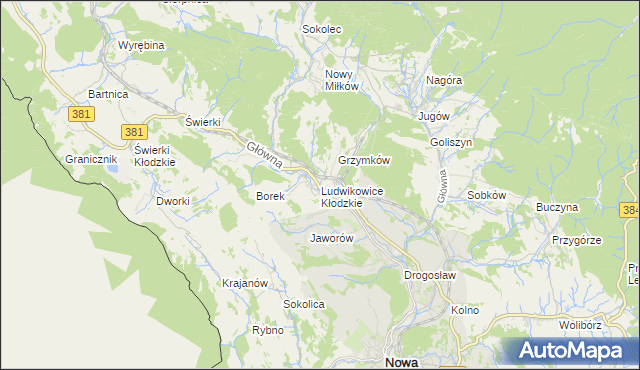 mapa Ludwikowice Kłodzkie, Ludwikowice Kłodzkie na mapie Targeo