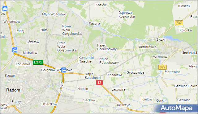 mapa Rajec Poduchowny, Rajec Poduchowny na mapie Targeo