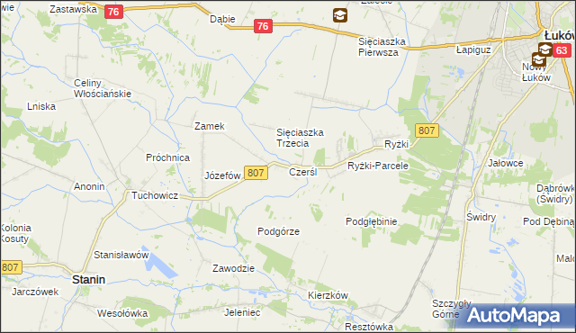 mapa Czerśl, Czerśl na mapie Targeo