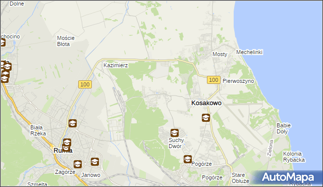 mapa Dębogórze, Dębogórze na mapie Targeo