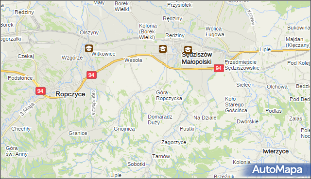 mapa Góra Ropczycka, Góra Ropczycka na mapie Targeo