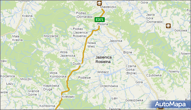 mapa Jasienica Rosielna, Jasienica Rosielna na mapie Targeo