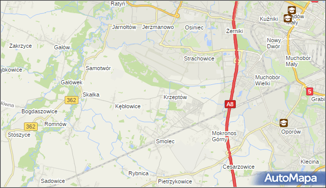 mapa Krzeptów, Krzeptów na mapie Targeo