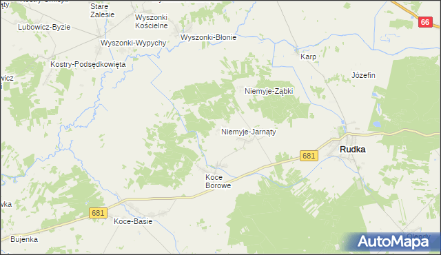 mapa Niemyje-Jarnąty, Niemyje-Jarnąty na mapie Targeo