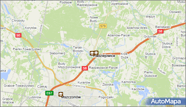 mapa Radziejowice, Radziejowice na mapie Targeo