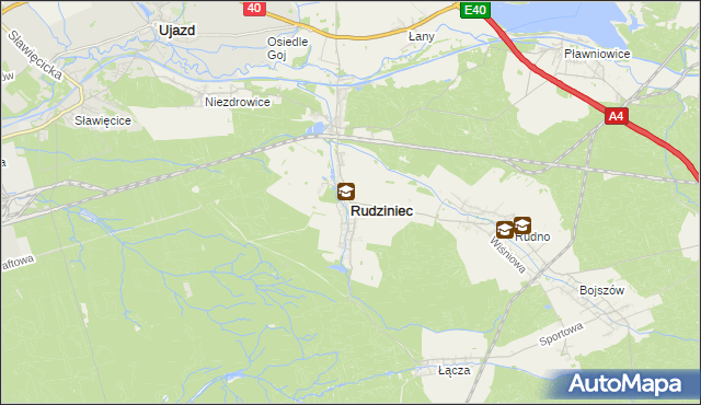 mapa Rudziniec, Rudziniec na mapie Targeo