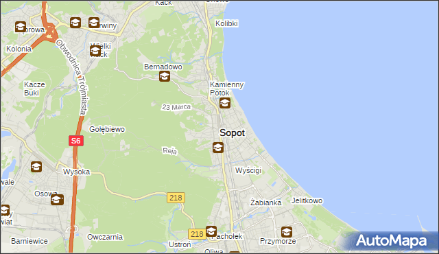 mapa Sopotu, Sopot na mapie Targeo