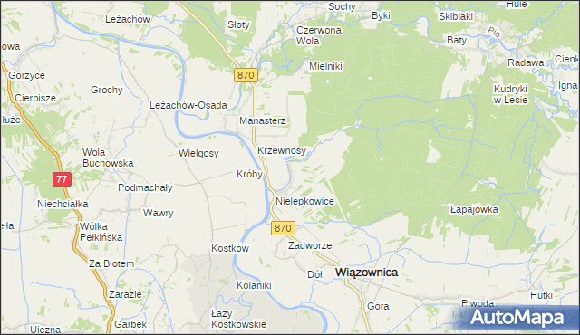 mapa Biała Góra gmina Wiązownica, Biała Góra gmina Wiązownica na mapie Targeo