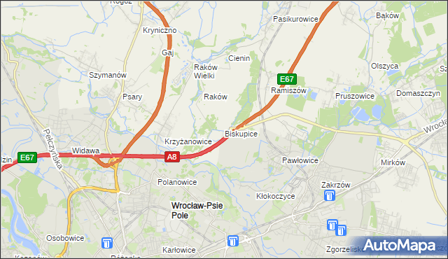 mapa Biskupice gmina Wisznia Mała, Biskupice gmina Wisznia Mała na mapie Targeo