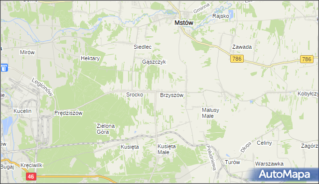 mapa Brzyszów, Brzyszów na mapie Targeo