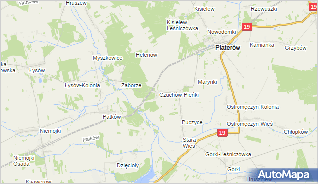 mapa Czuchów-Pieńki, Czuchów-Pieńki na mapie Targeo